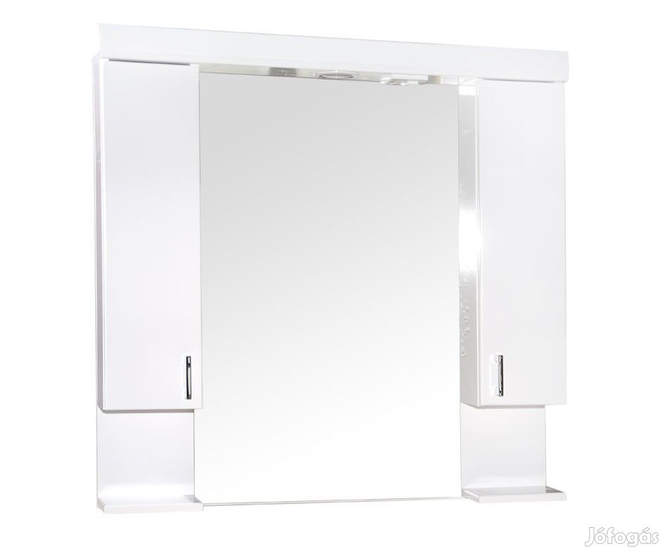 DESIGN 85 cm tükrös szekrény dupla szekrénnyel, LED világítással