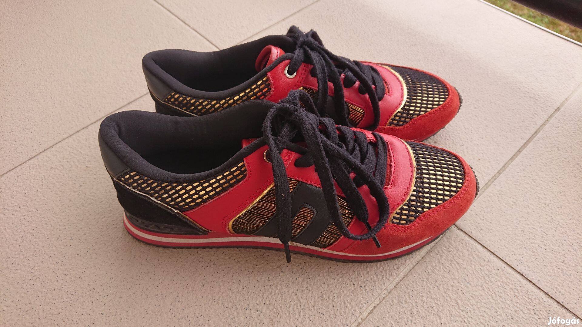 DKNY Donna Karan bőr, 39-es fűzős női sneaker