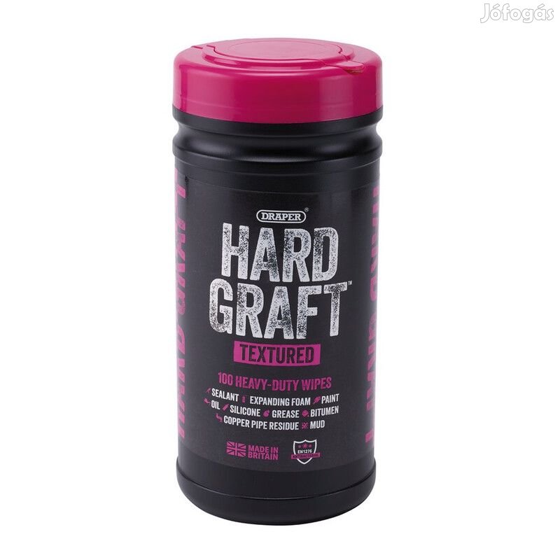 DRAPER Hard Graft többcélú texturált törlőkendők (100 darabos tubus)