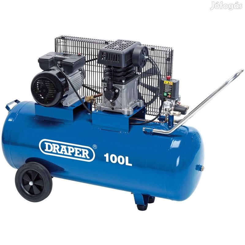 DRAPER szíjhajtású kompresszor 100L - 2.2kW/3hp