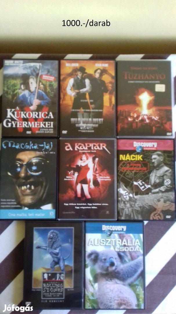 DVD filmek kukorica.,tűzhányó, macska-jaj, kaptár, nácik
