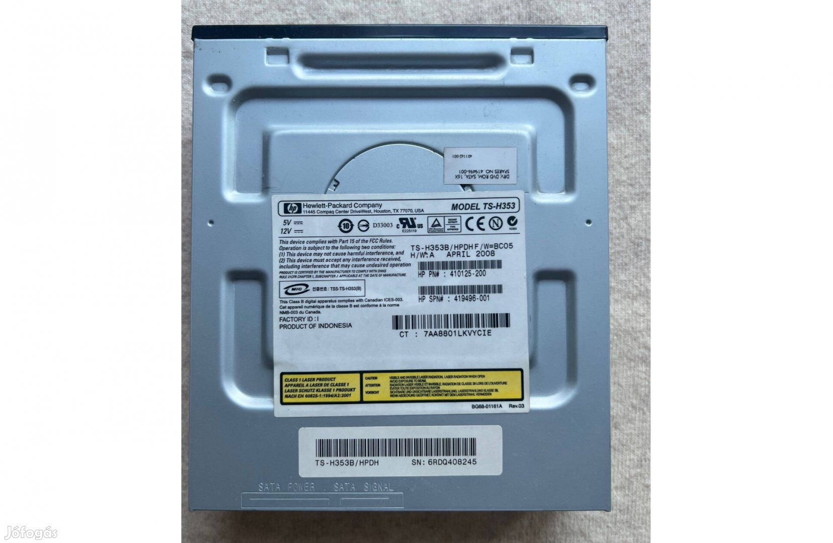 DVD író-olvasó - HP TS-H353, 16X, SATA, fekete