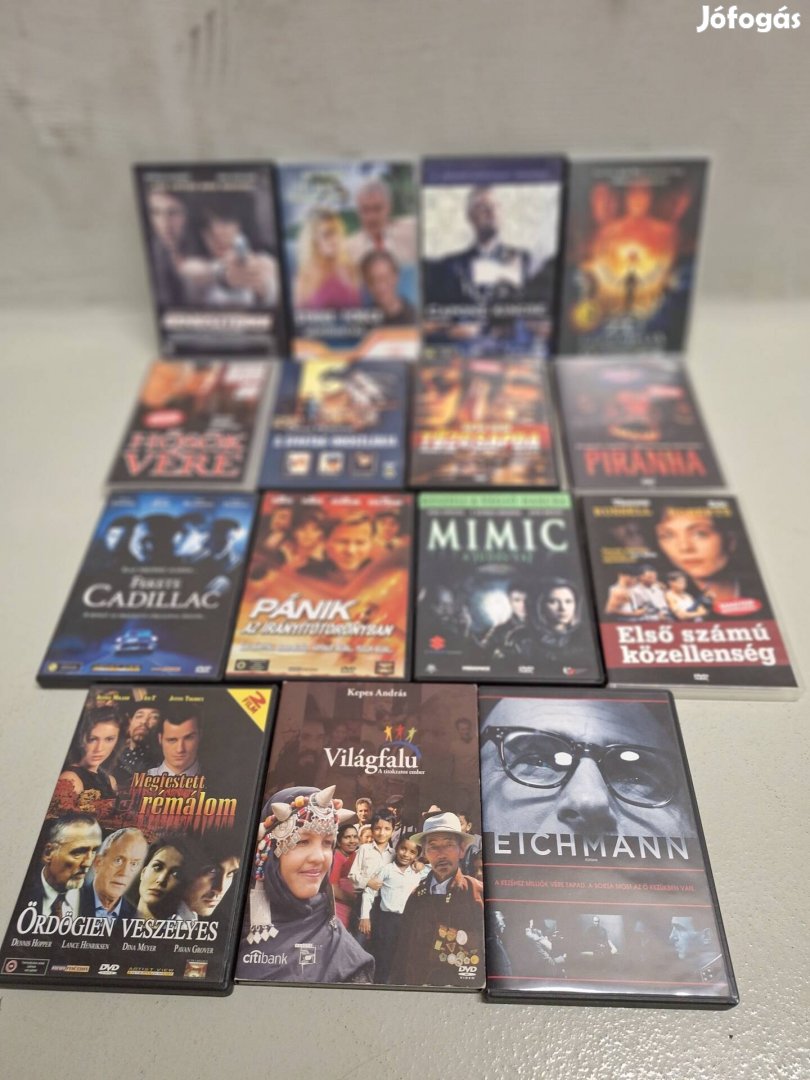 DVD lemezek, ízgalmas filmekkel.