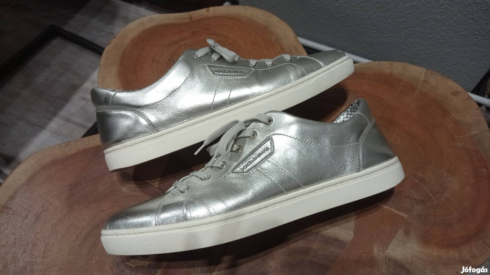 D&G Dolce Gabbana ezüst férfi bőr cipő