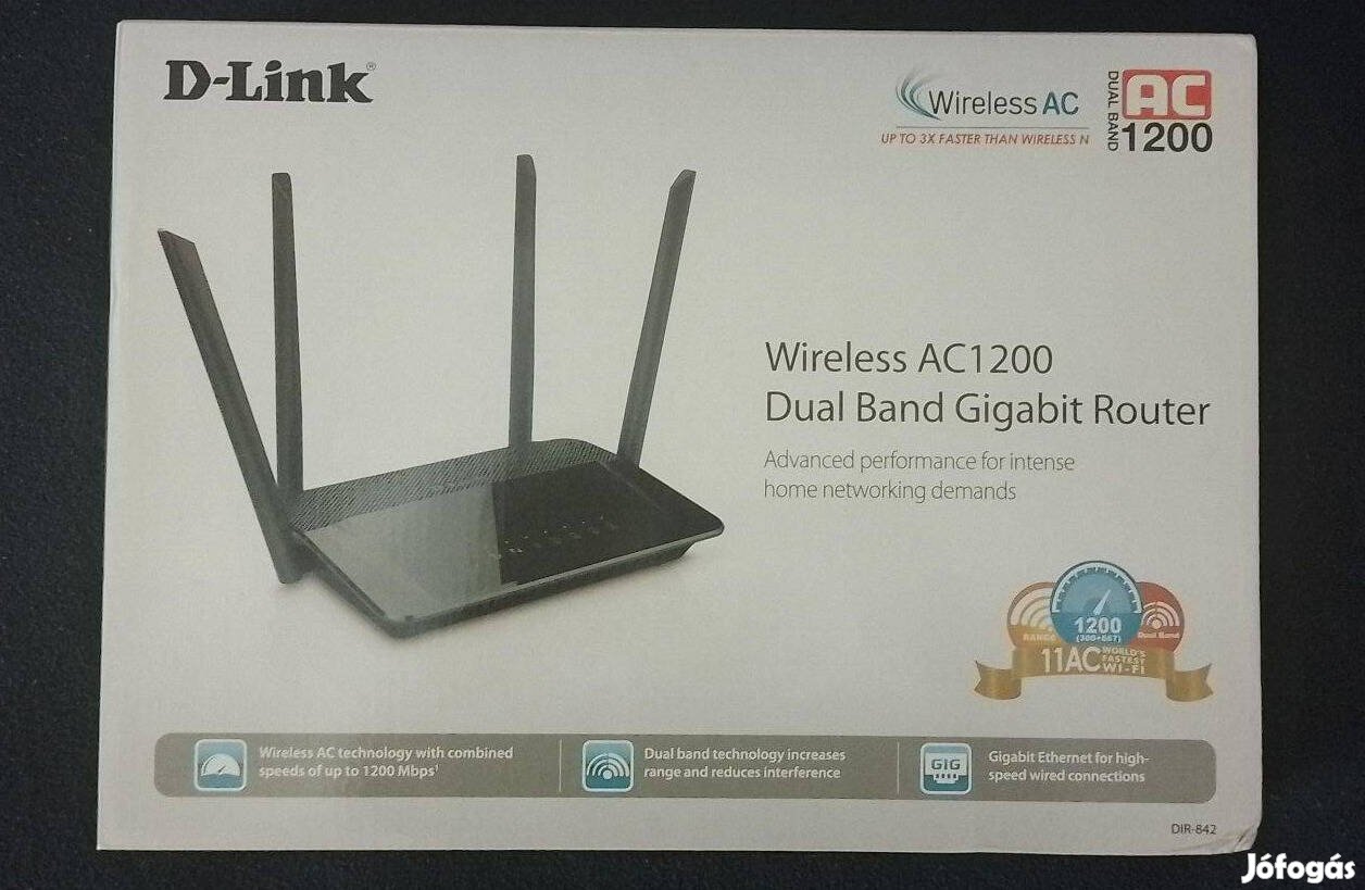 D-Link DIR-842 AC1200 B1 vezeték nélküli router