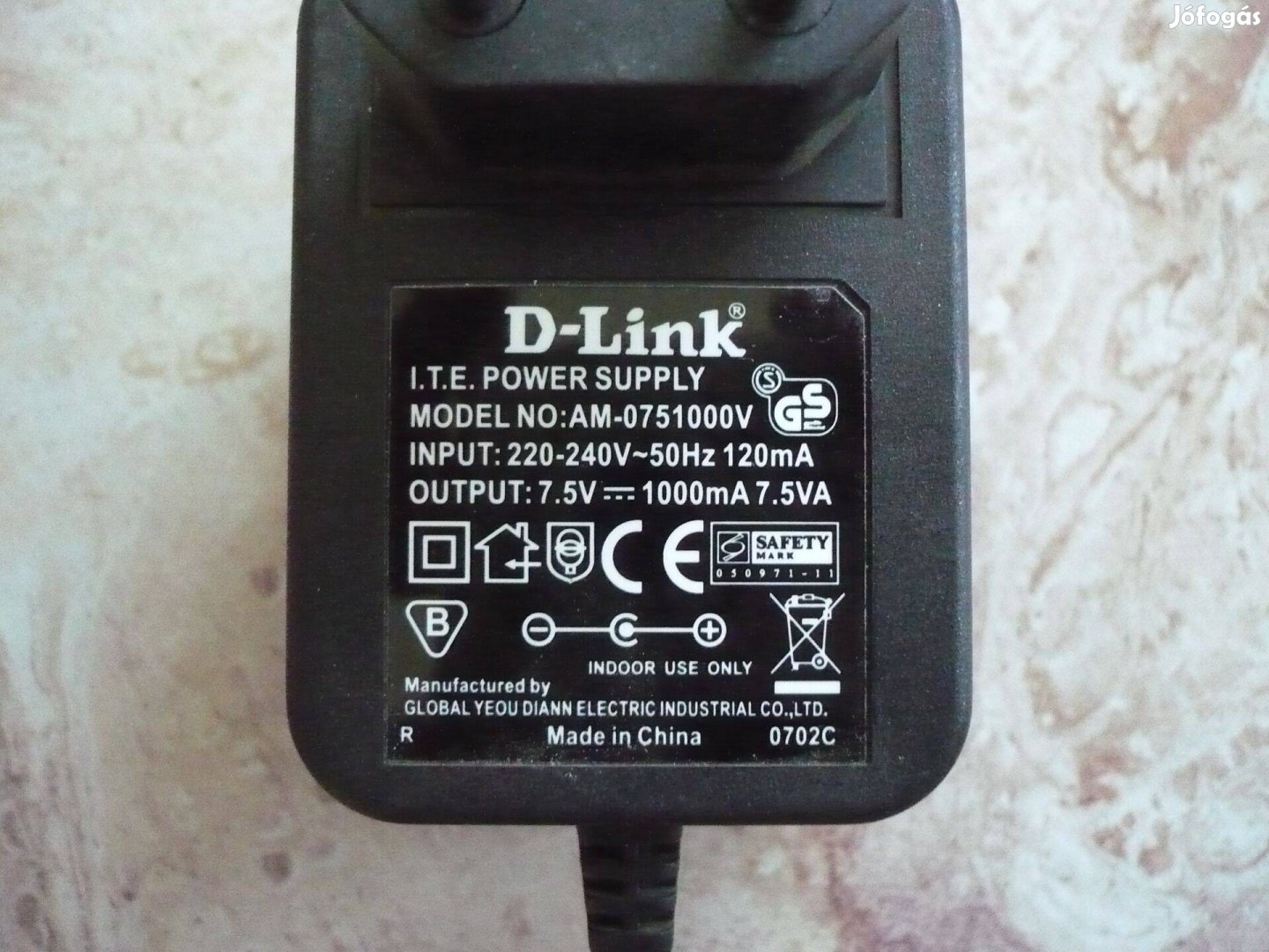 D-Link router gyári tápegység