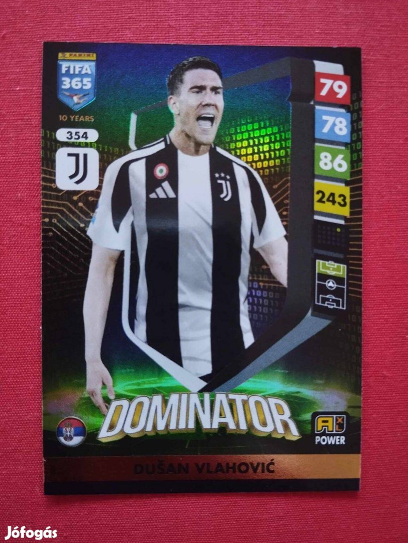 D. Vlahovic (Juventus) FIFA 365 2025 Power Dominator focis kártya