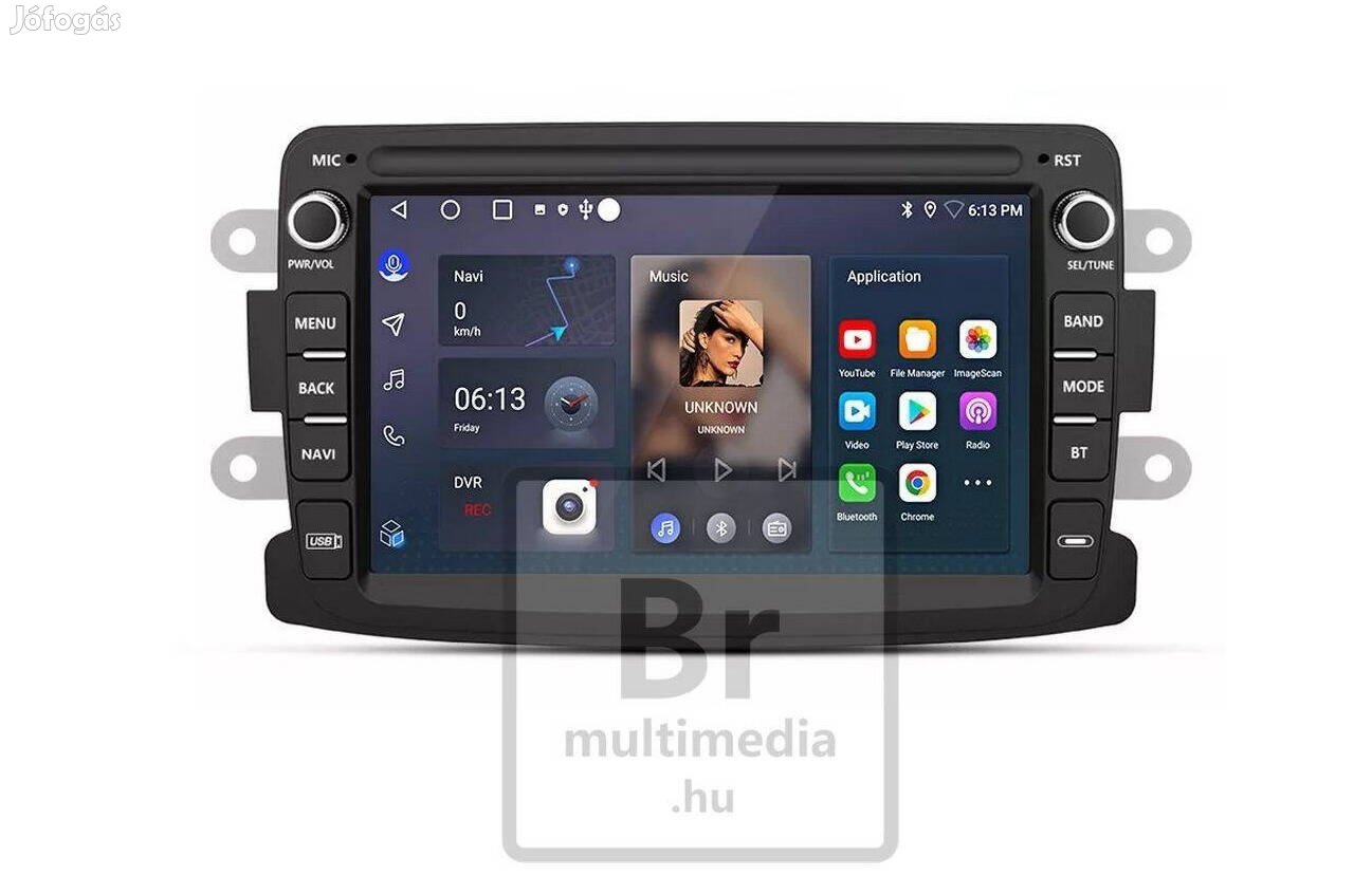 Dacia Duster Android Kijelző Multimédia Navigáció Rádió Carplay Hifi