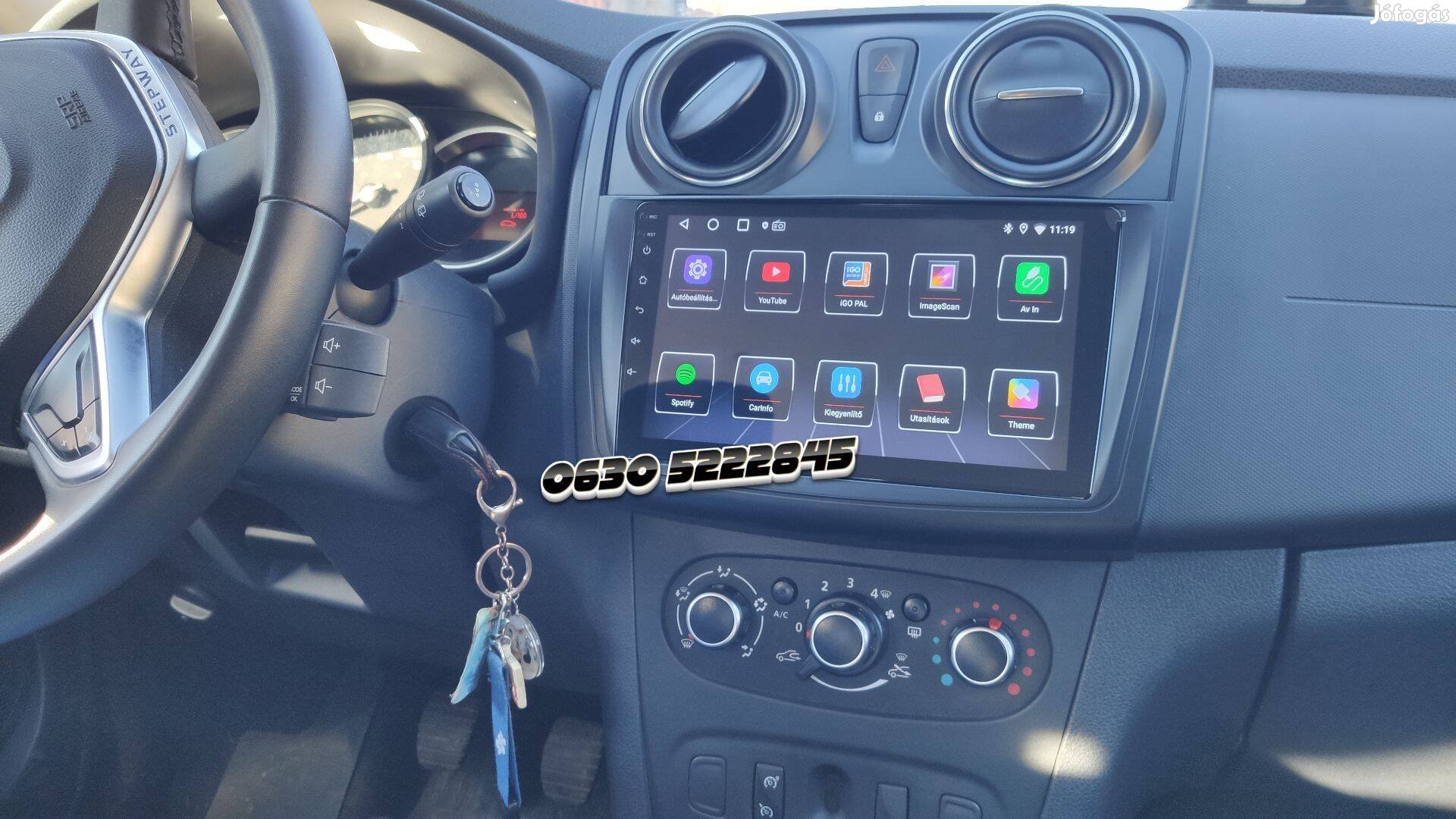 Dacia Sandero Logan 2Din Android Rádió Multimédia Navigáció 9" Kijelző