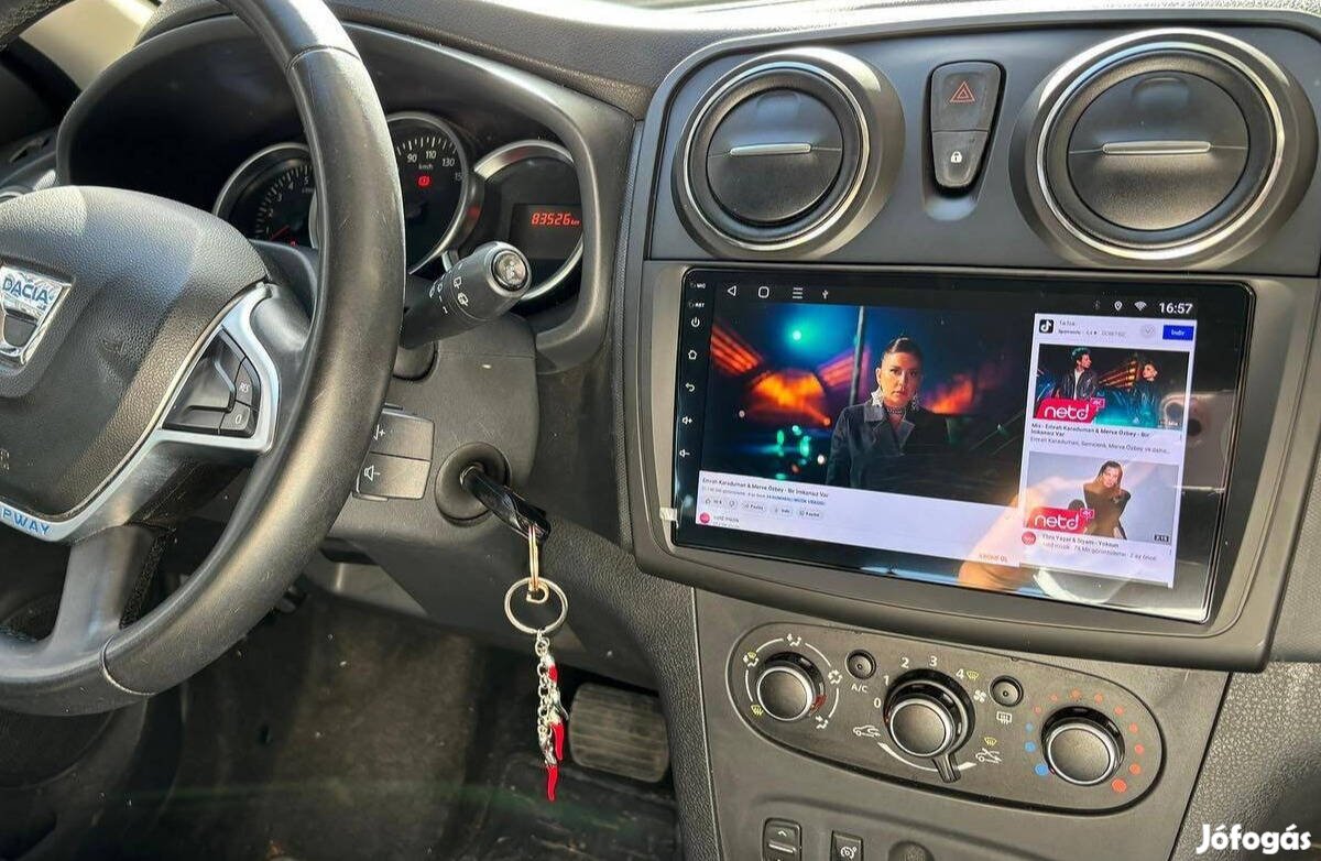 Dacia Sandero Logan 2Din Android Rádió Multimédia Navigáció 9" Kijelző