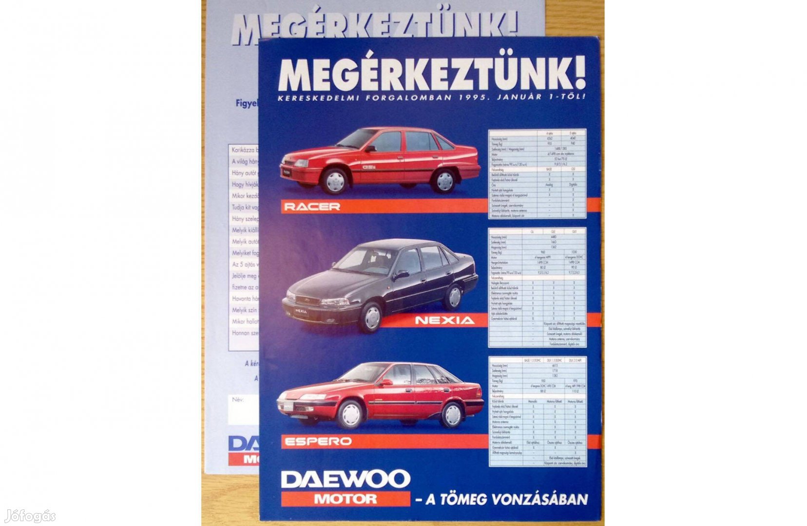 Daewoo 1994-es magyar prospektus