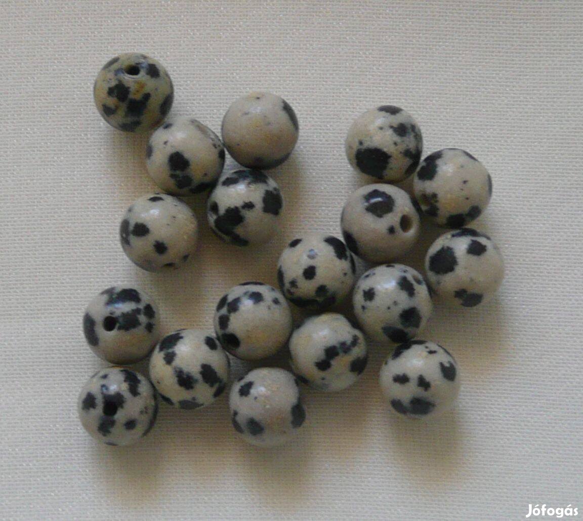 Dalmata jáspis ásványgyöngy 6 mm-es 19 db