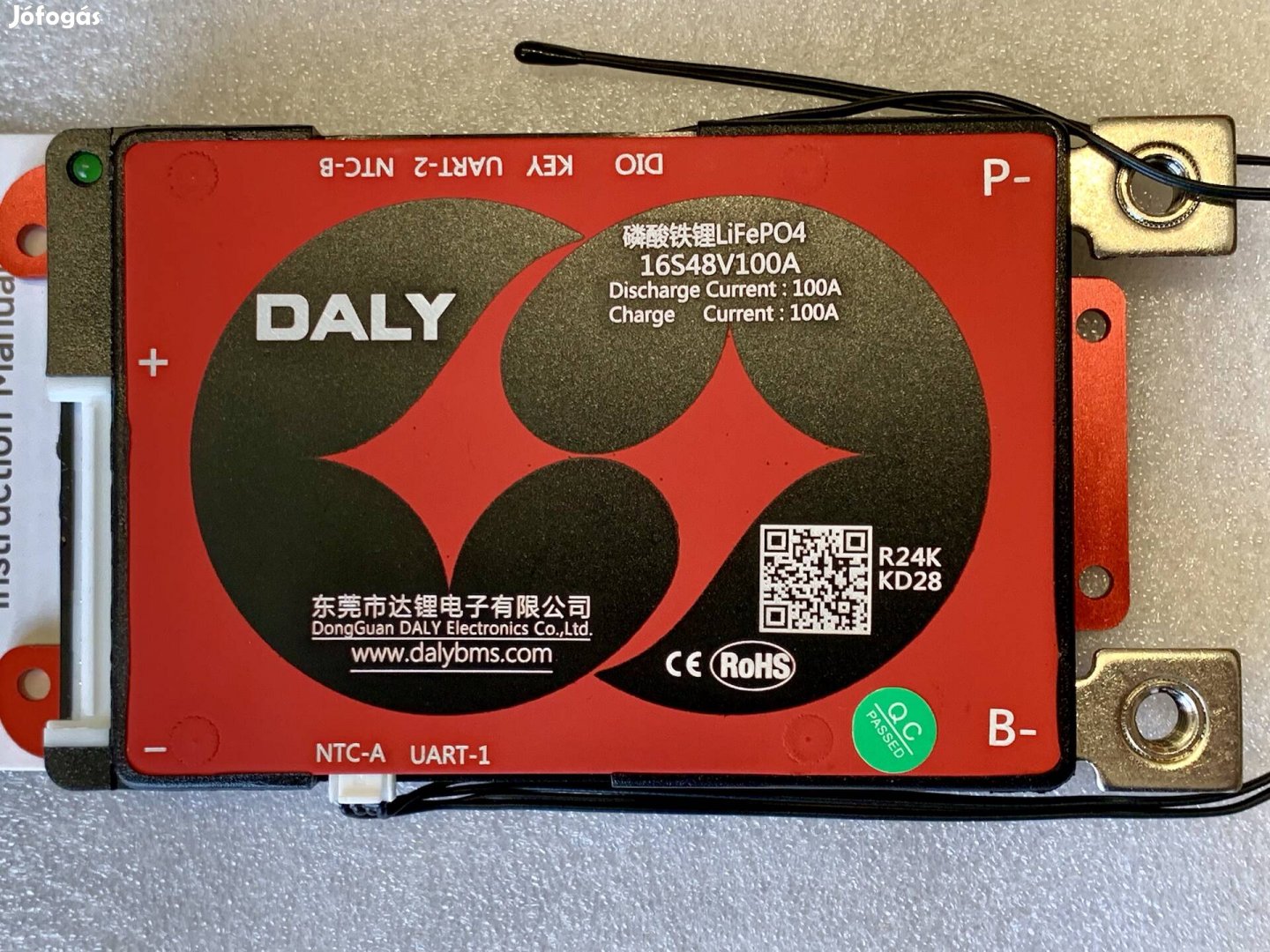 Daly 100A 16S 48V Smart BMS Balancer Bluetooth Lifepo4 lítium 