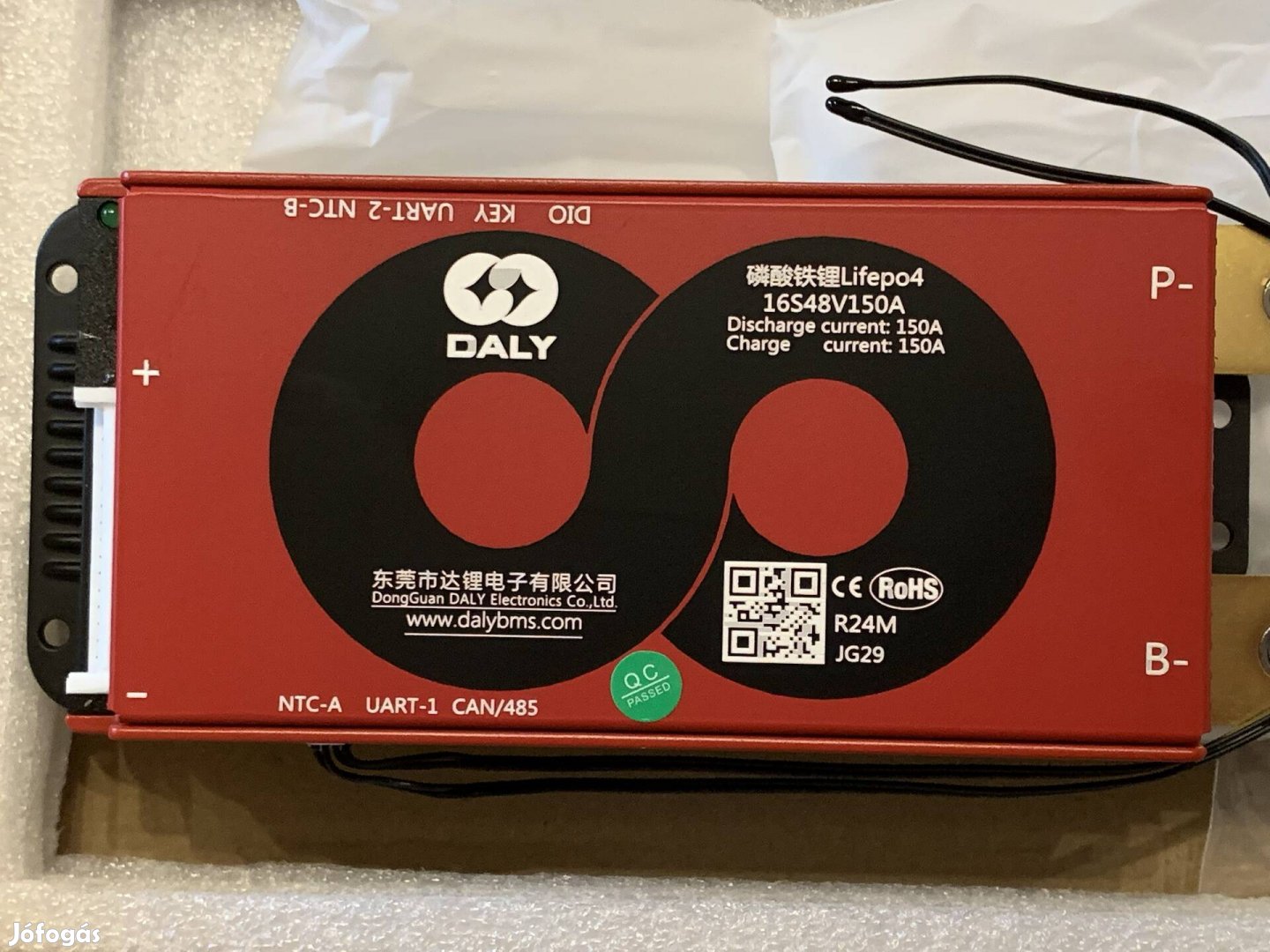 Daly 150A 16S 48V (51.2V) Bluetooth Smart BMS töltésvezérlő Lifepo4