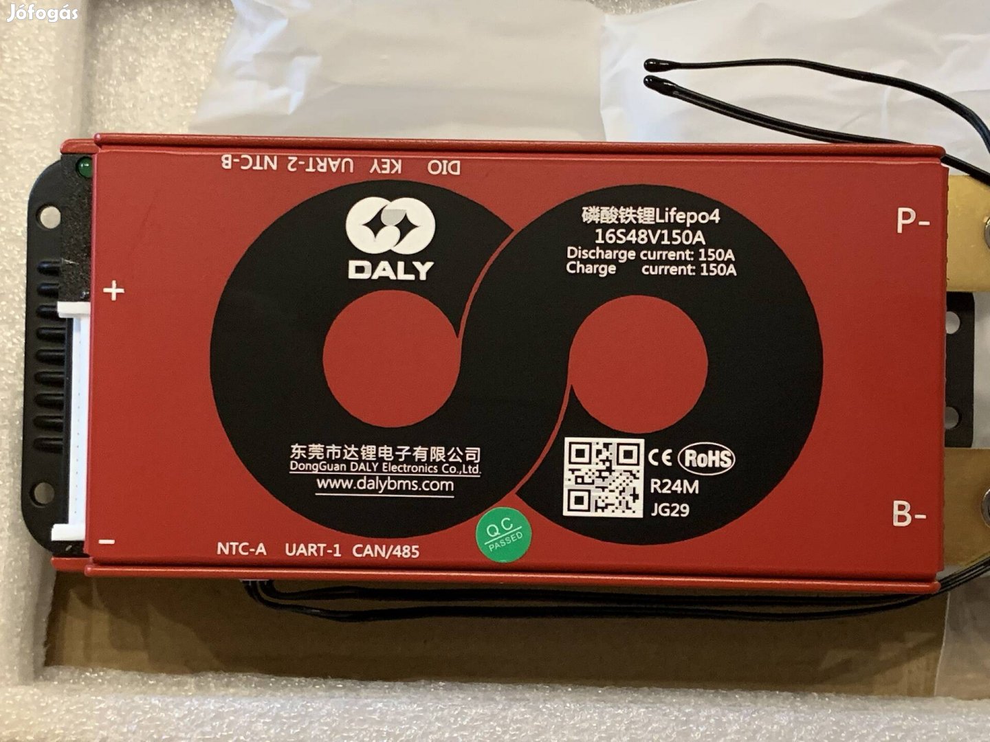 Daly 150A 16S 48V (51.2V) Bluetooth Smart BMS töltésvezérlő Lifepo4