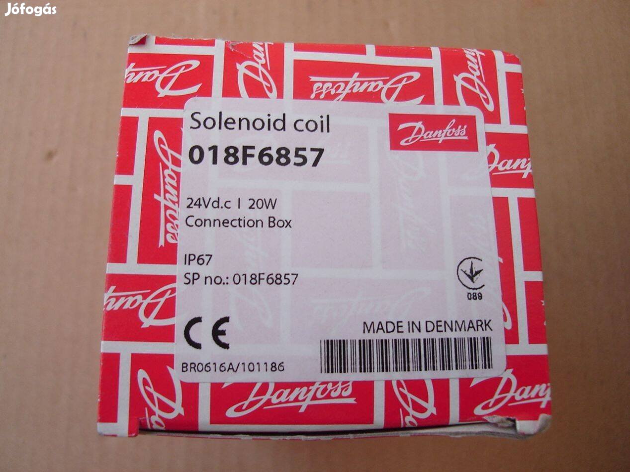 Danfoss 018F6857 mágnesszelep tekercs, DC24V, IP67