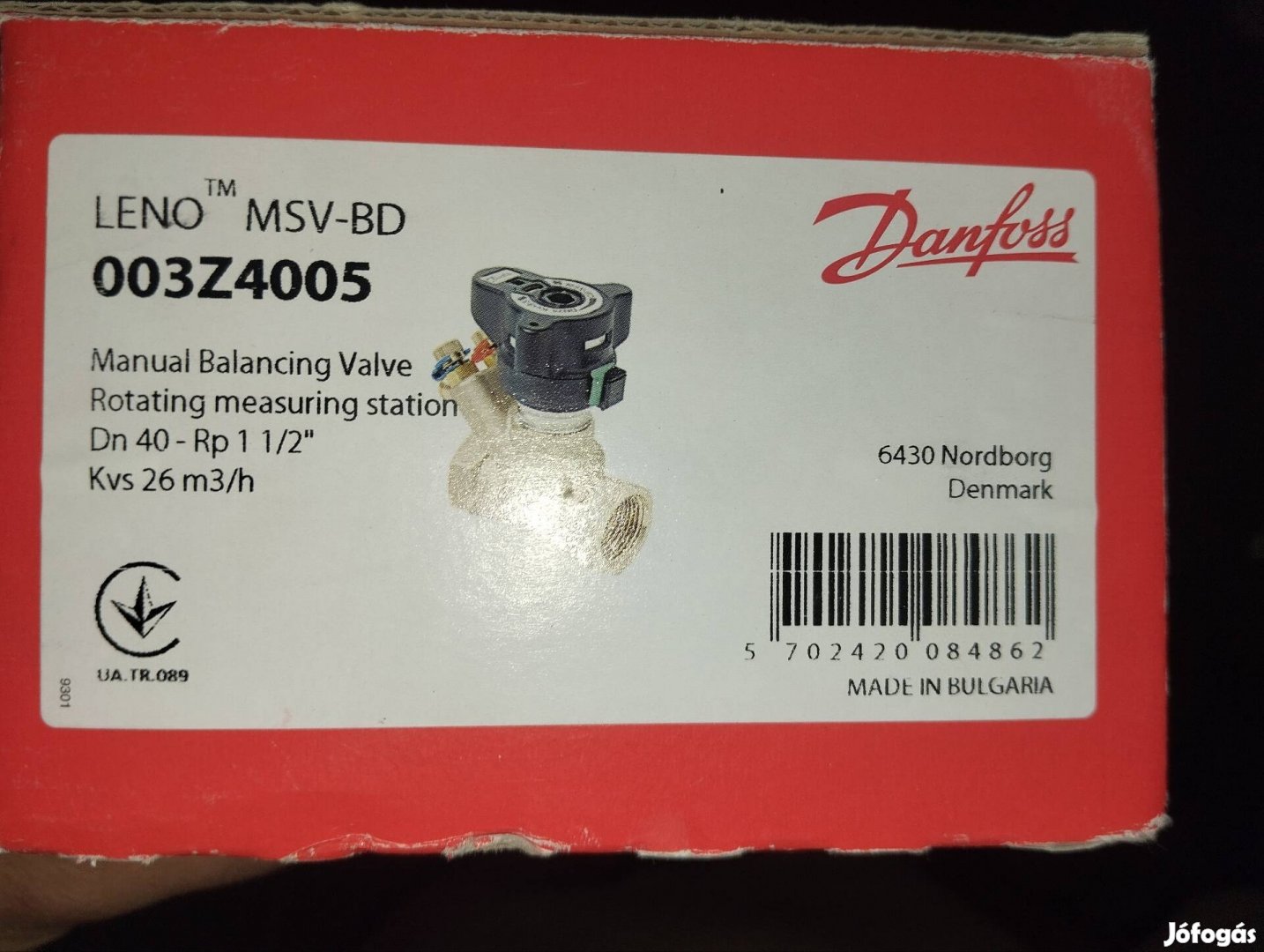 Danfoss MSV-BD 6/4´´ BB mérő és elzárószelep