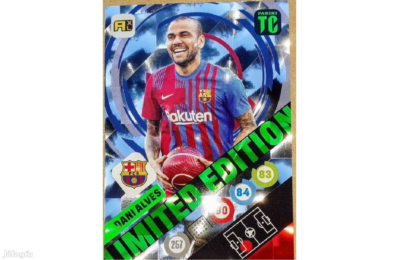 Dani Alves Barcelona Limited focis kártya Panini Top Class 2022