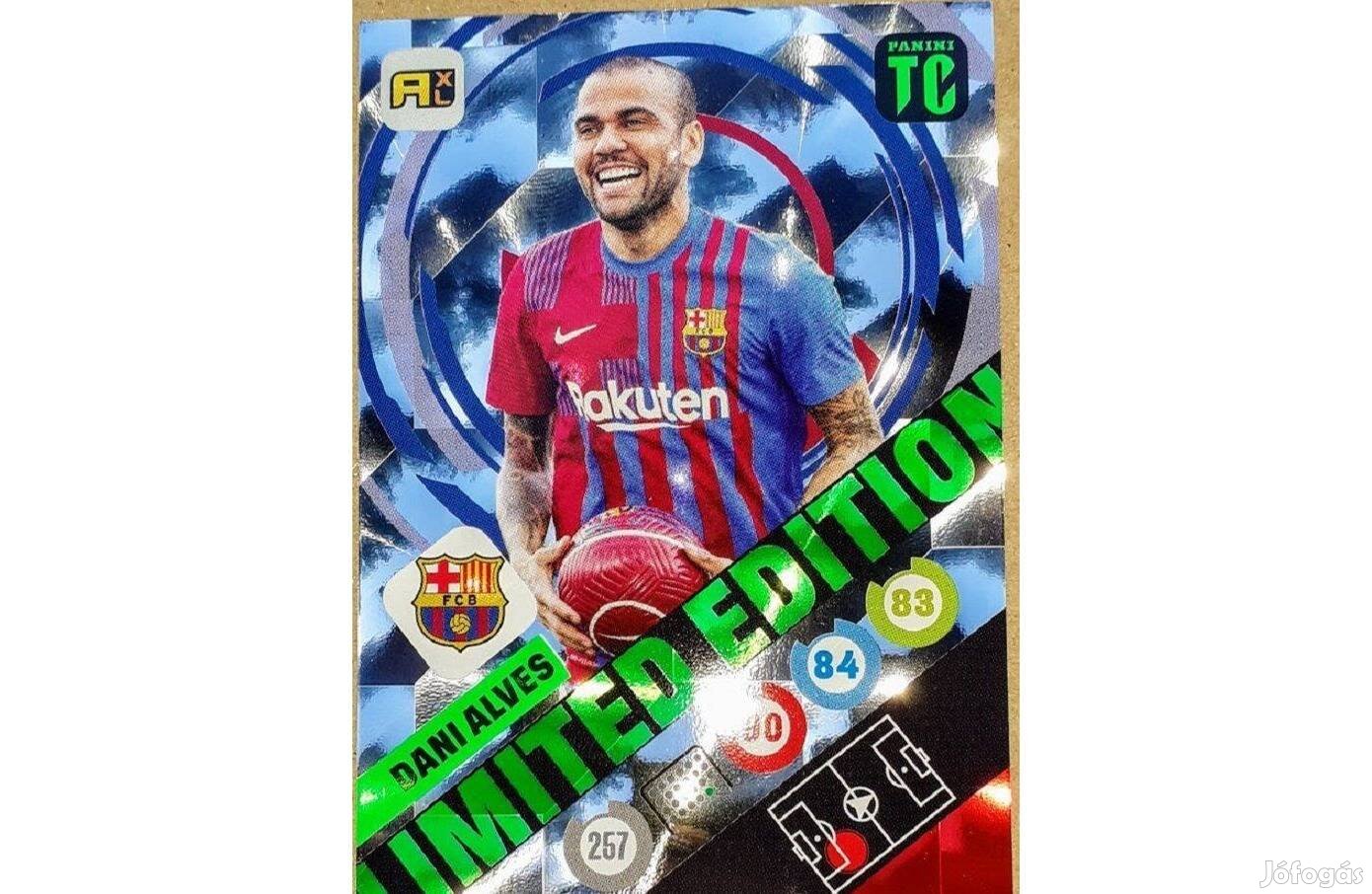 Dani Alves Barcelona Limited focis kártya Panini Top Class 2022