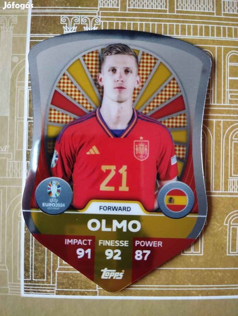 Dani Olmo (Spanyolország) Chrome Pro Elite Schield Euro 2024 kártya