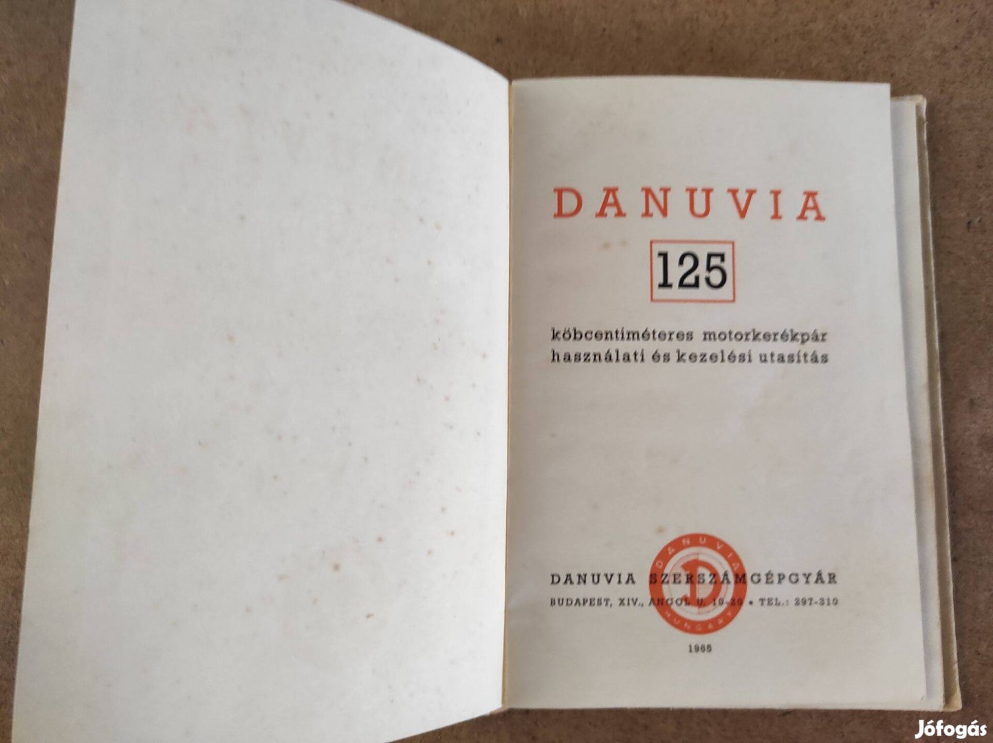 Danuvia 125 kezelési és alkatrészkatalógus. 1965