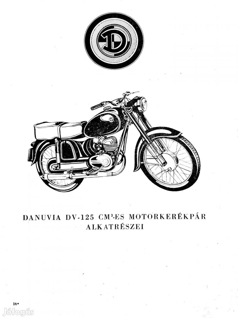 Danuvia DV 125 ös motorkerékpár alkatrész katalógus