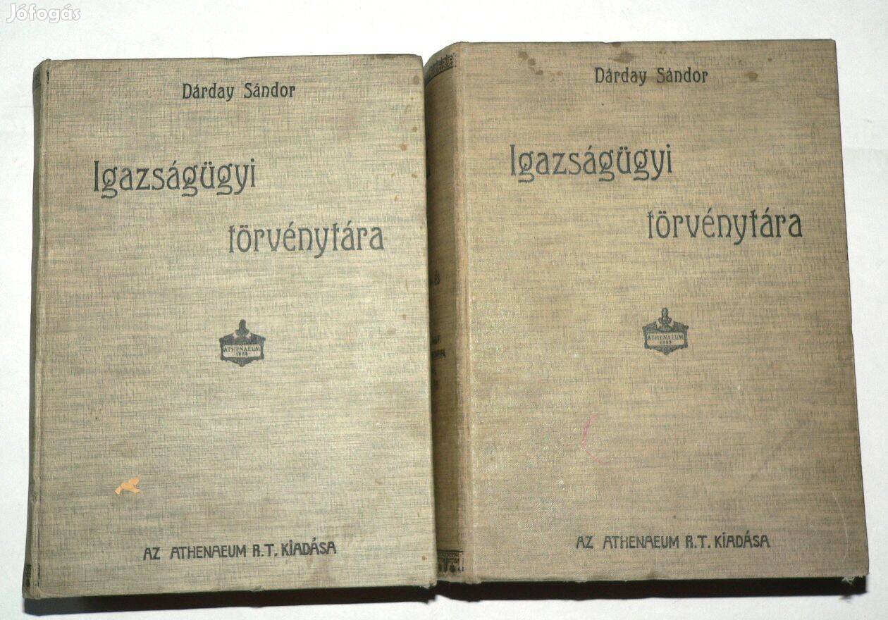 Dárday Sándor Igazságügyi törvénytára IV. A B kötet / könyv 1908