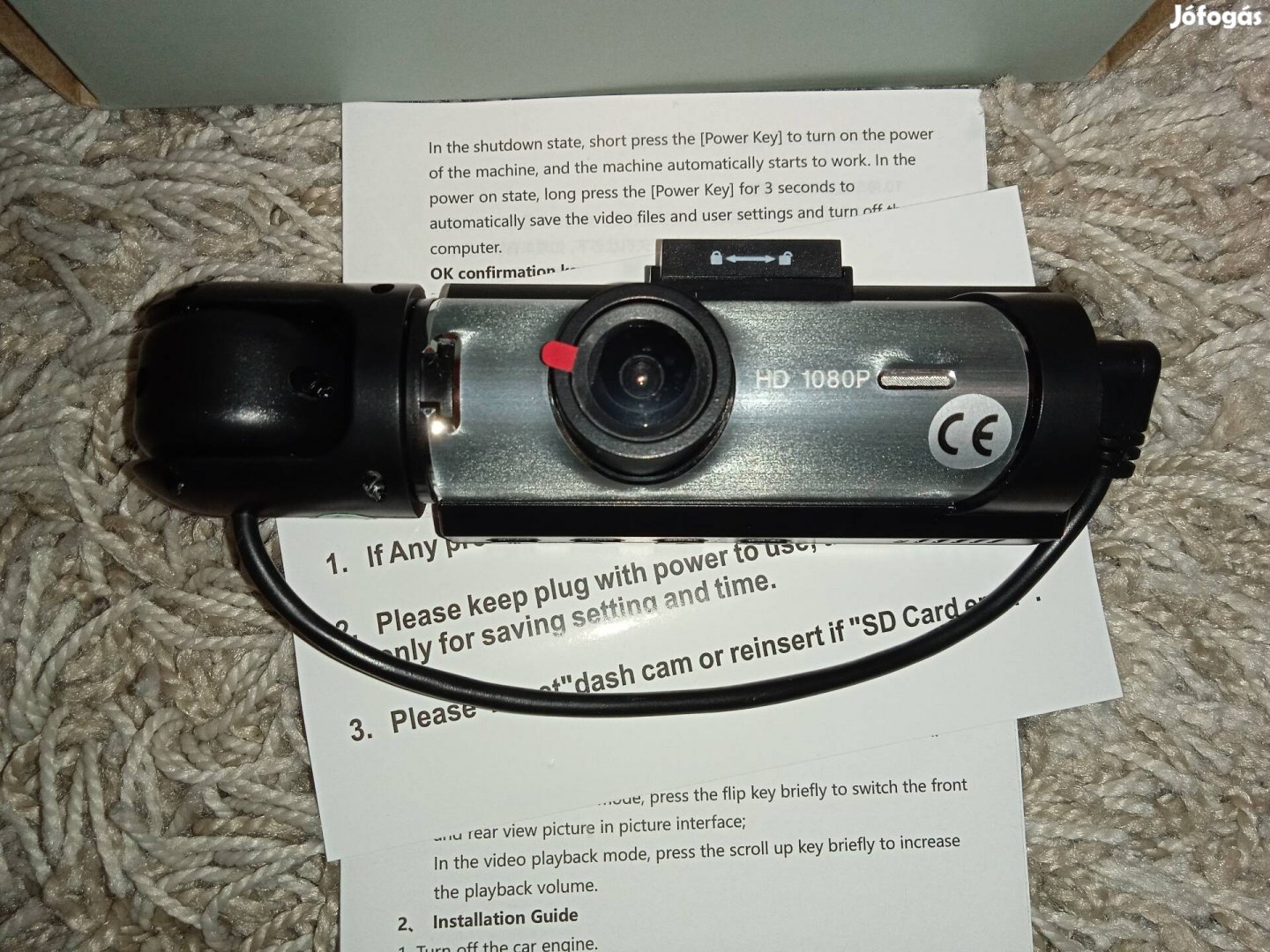 Dash Kamera, menetrögzítő kamera,  2 kamerás