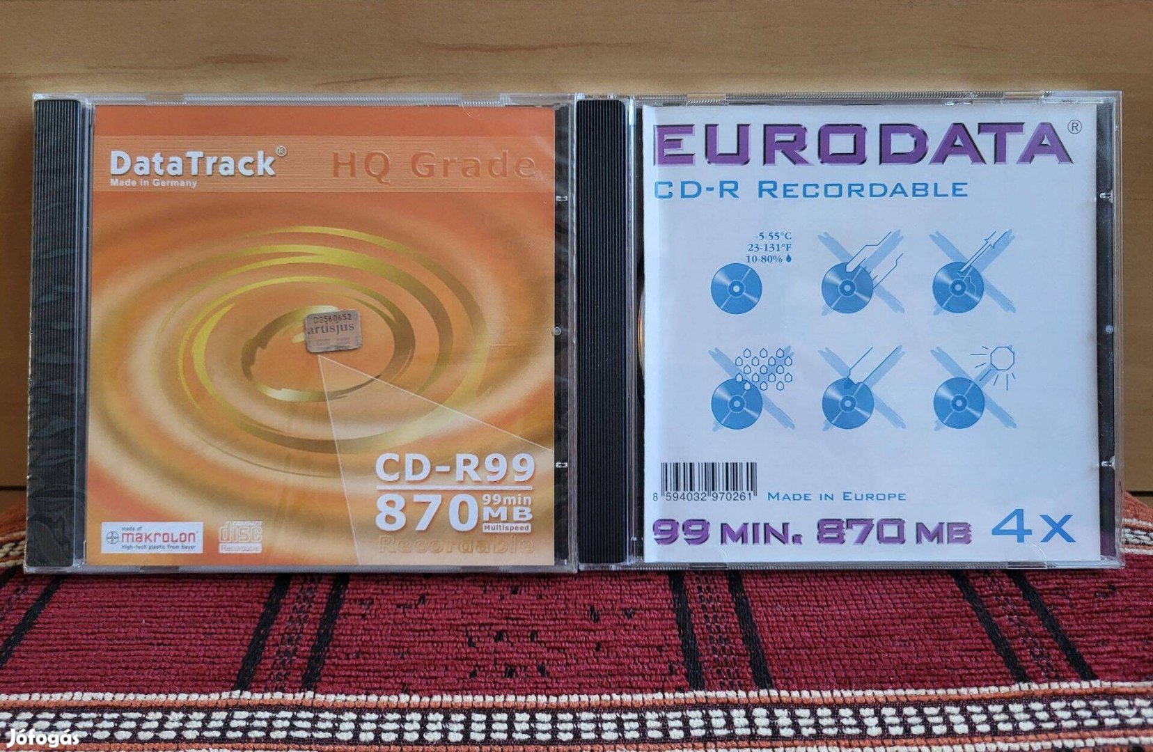 Datatrack + Eurodata 99-perces 870MB írható CD CD-R lemez 2db