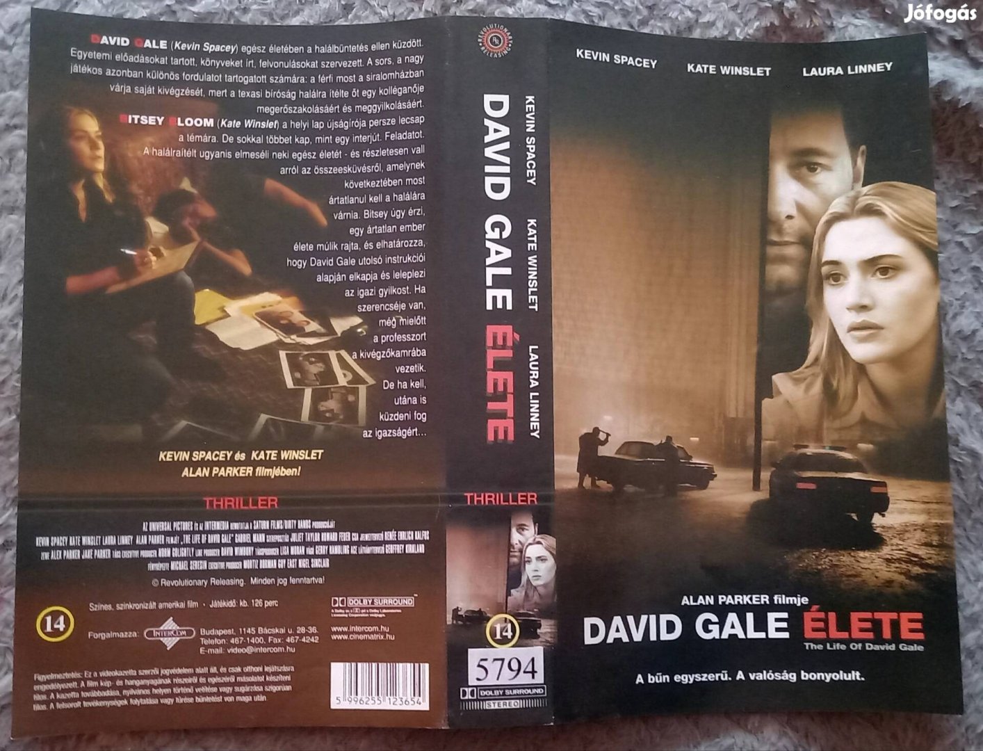 David Gale élete - thriller vhs - Kevin Spacey