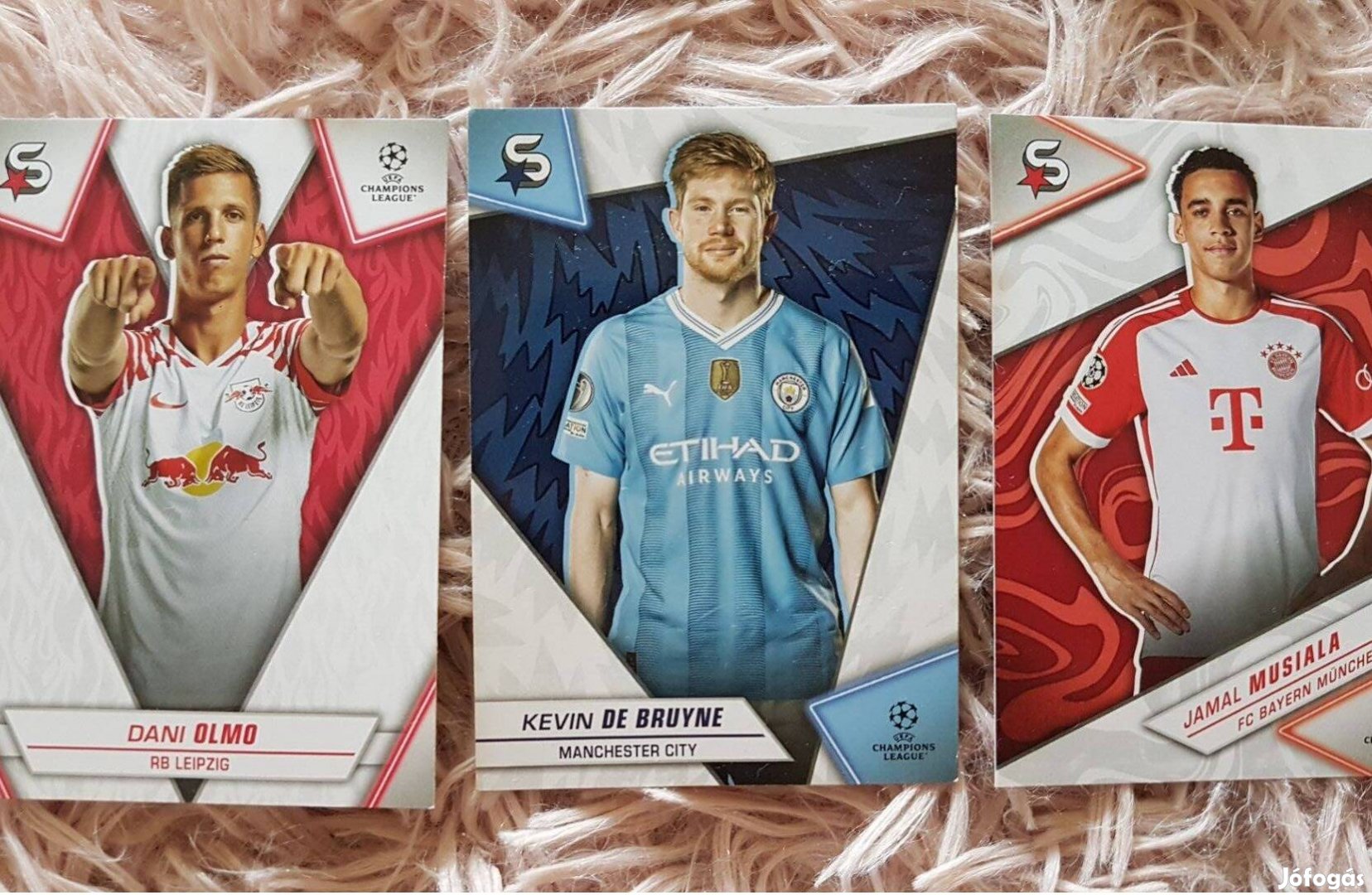 De Bruyne Olmo Musiala Topps focis kártya