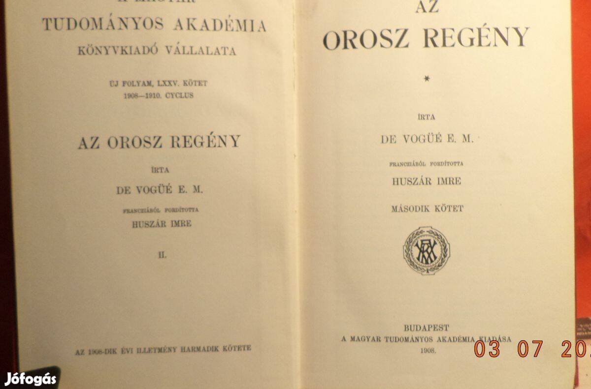 De Vogüé E.M. Az Orosz regény II