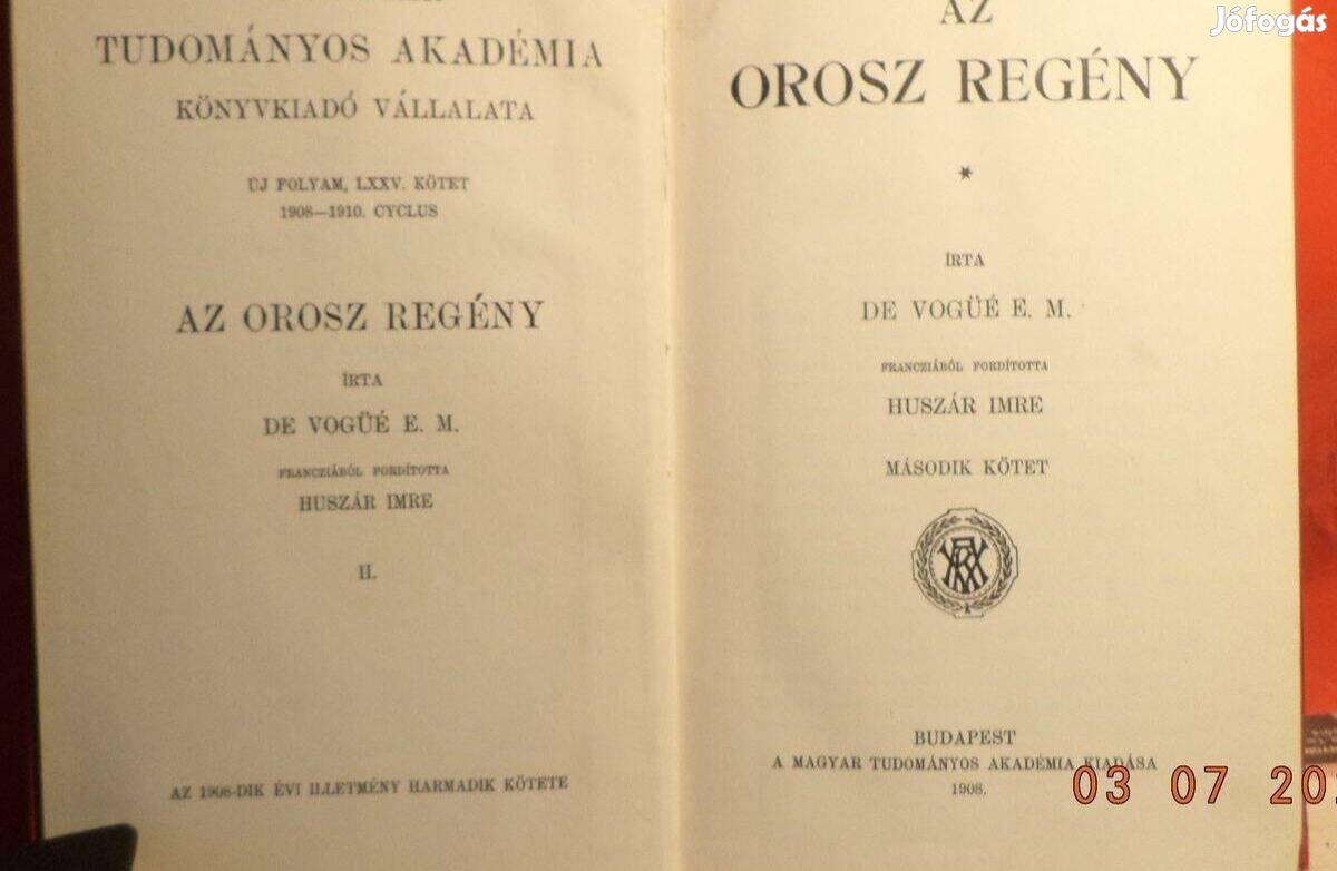 De Vogüé E.M. : Az orosz regény II