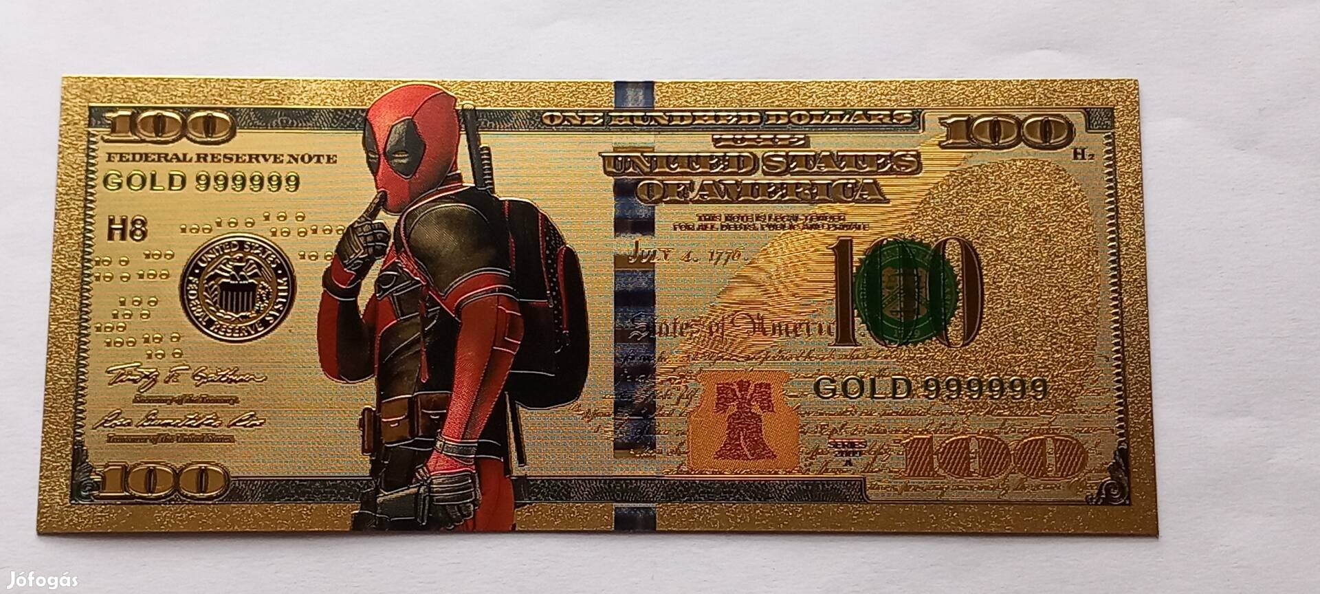 Deadpool - színes, aranyozott, plasztik, fantázia 100 dollár 