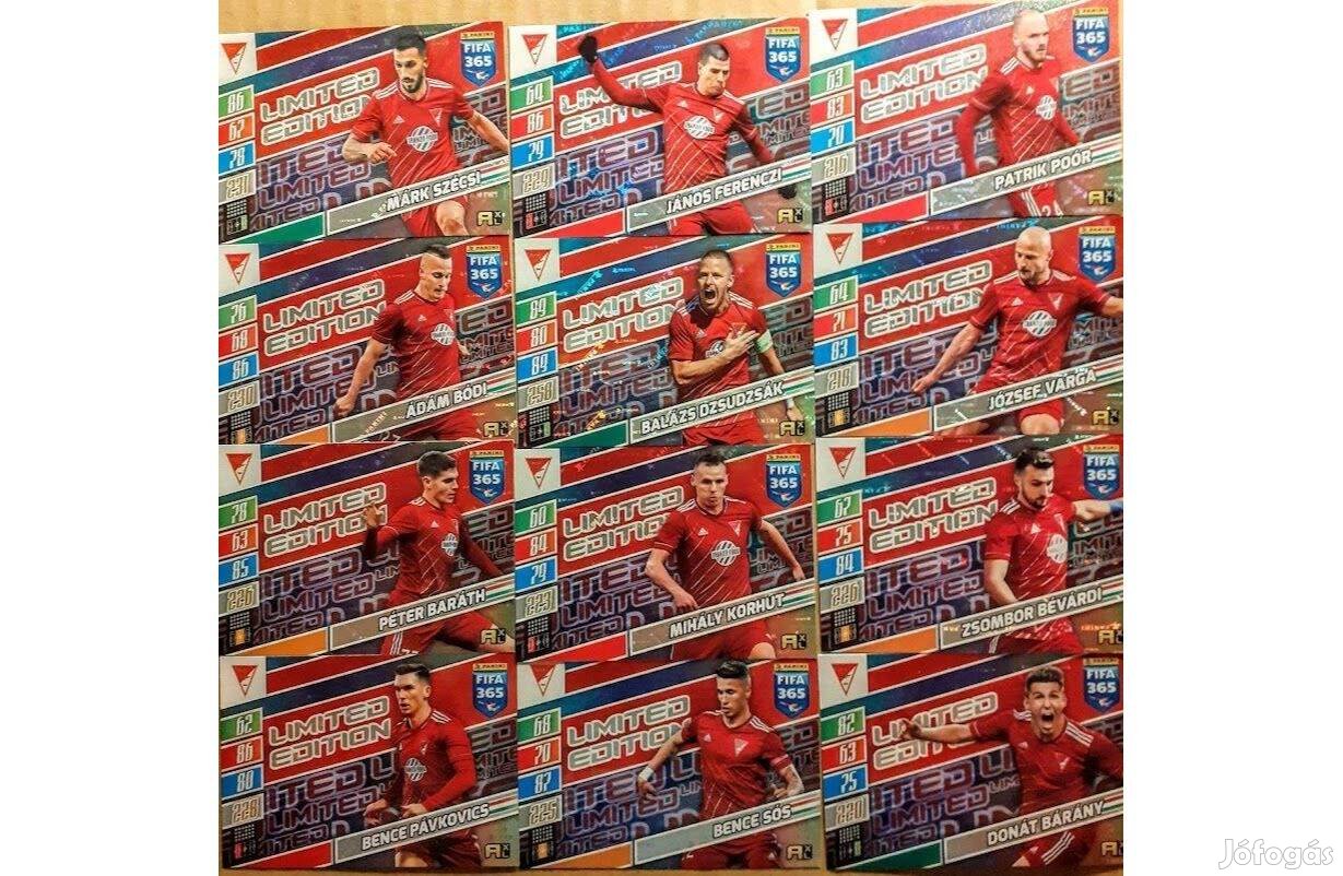 Debrecen DVSC 12 darabos teljes Limited Edition sor Panini 2022