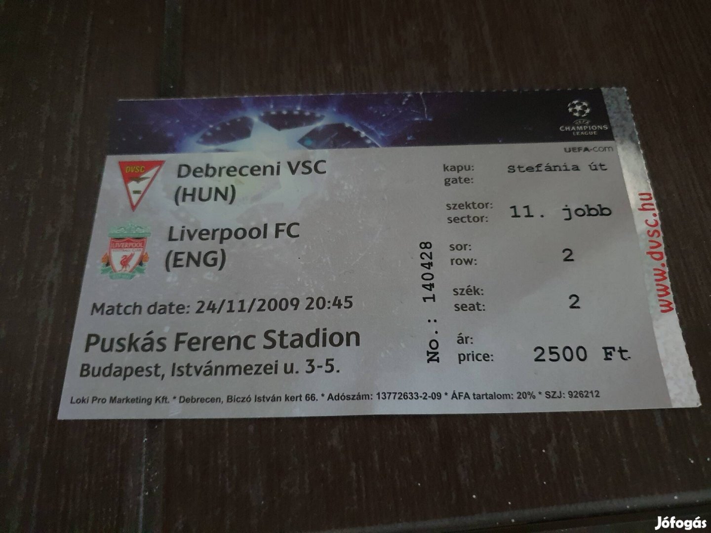 Debrecen DVSC Liverpool belépő jegy foci labdarúgó