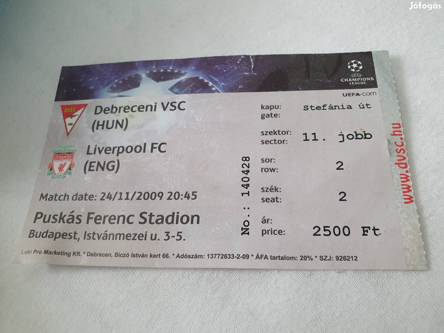 Debrecen DVSC Liverpool foci futball jegy belépő meccs