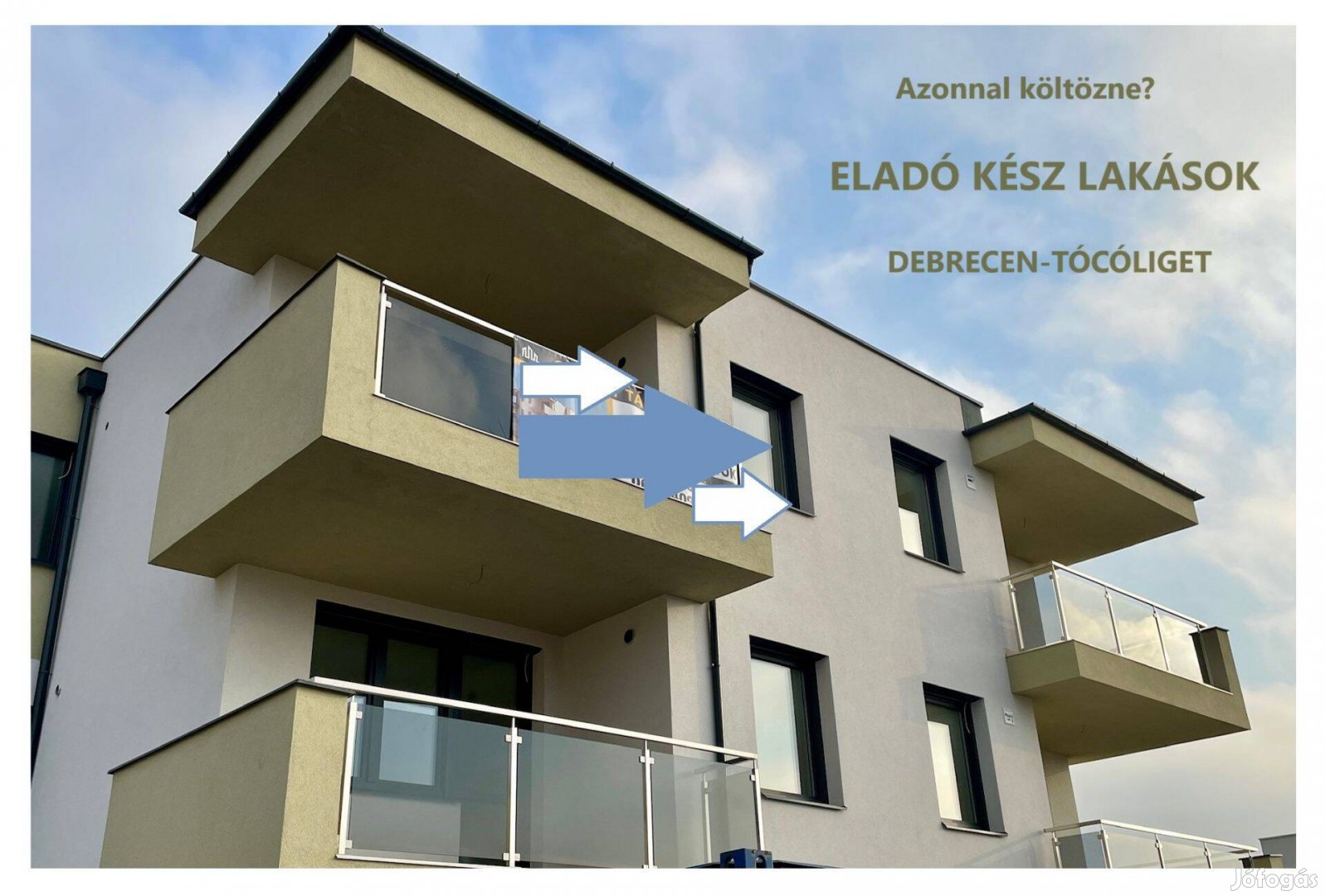 Debrecen, kész új építésű, társasházi 3 szobás, 67 m-es, tégla lakás