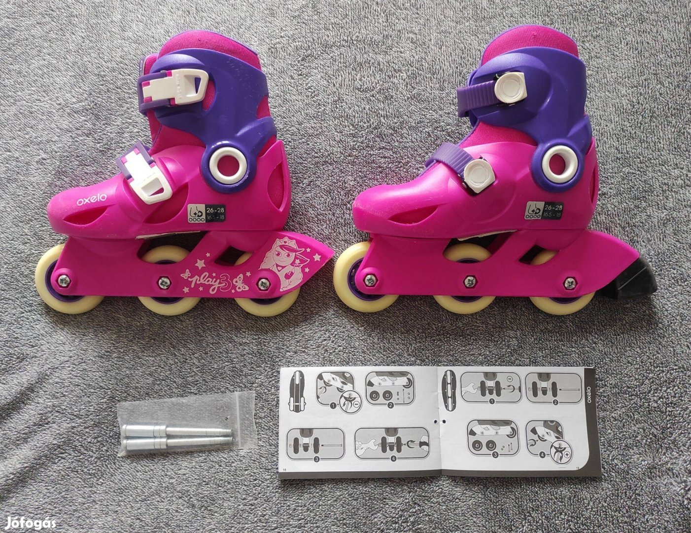 Decathlon Oxelo Roller Play 3 26 28 görkorcsolya + védőfelszerelésl