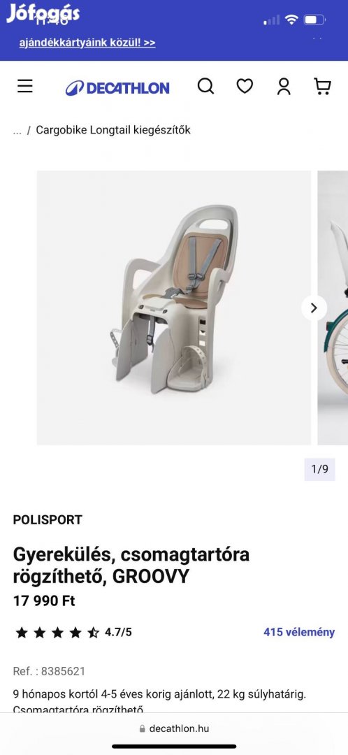 Decathlon biciklis gyerekülés