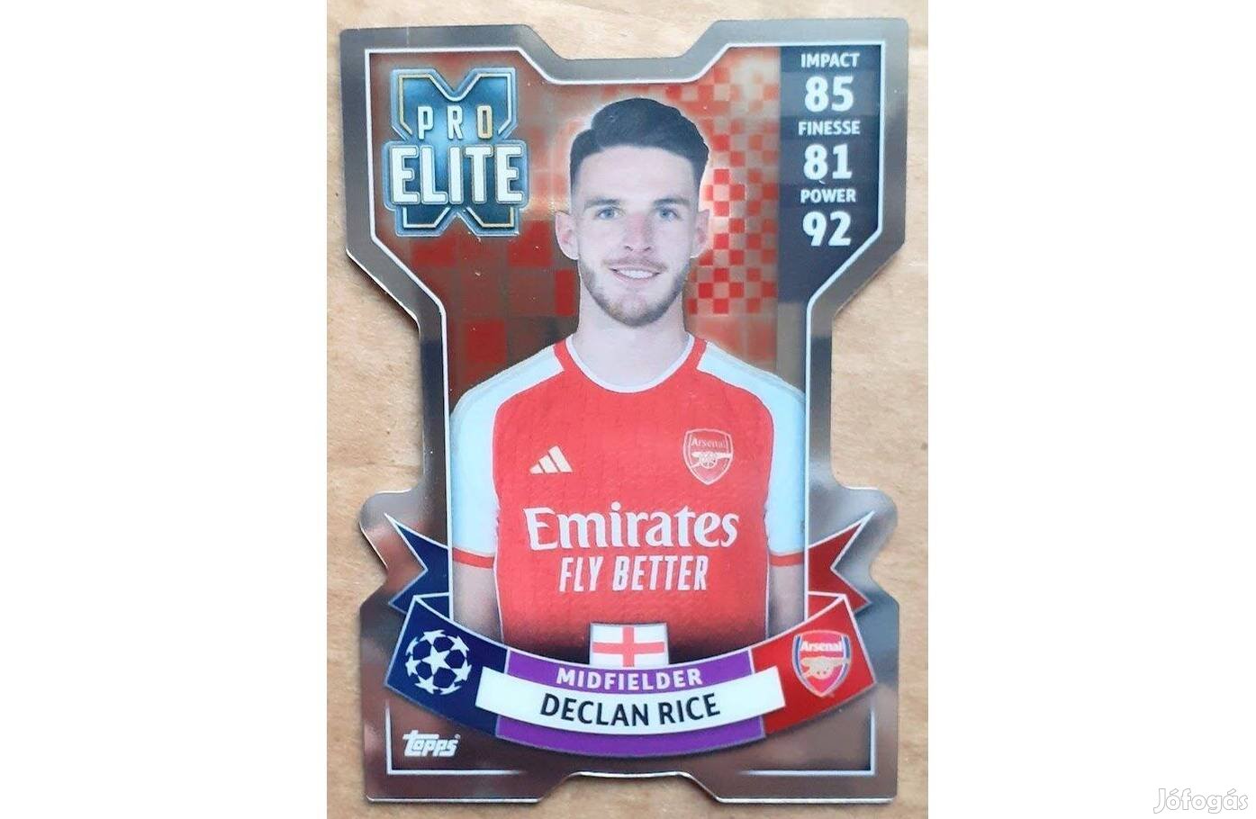 Declan Rice Arsenal Chrome X Pro Elite focis kártya Match Attax Extra