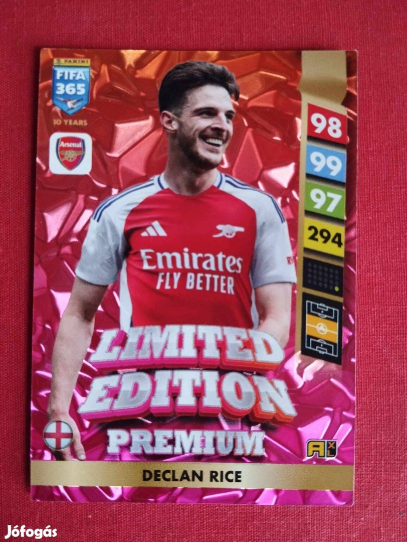 Declan Rice Arsenal FIFA 365 2025 Prémium Limited edition focis kártya