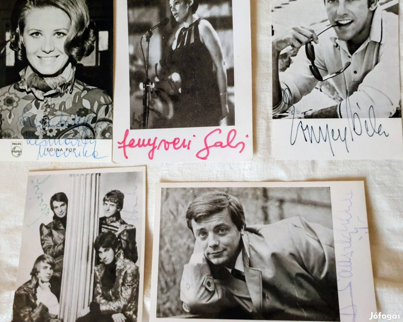 Dedikált képeslap nagyságú fotók eladó Xl.ker