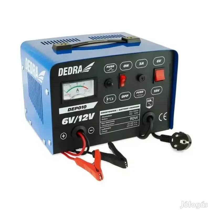 Dedra Akkumulátor töltő akkutöltő akku töltő 6/12V 12-100Ah DEP010