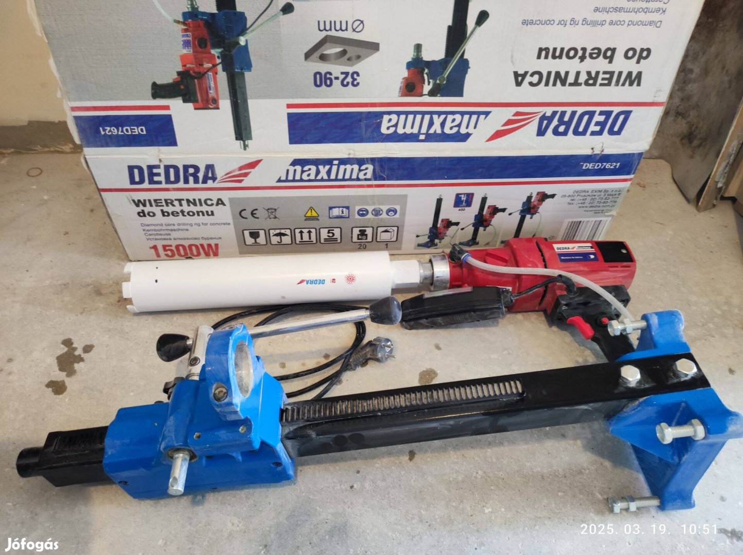 Dedra DED7621 gyémántfúró állvánnyal 1.5kW - fúróátmérő 32-90 mm