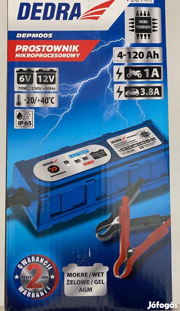 Dedra Depm005 Egyenirányító, Akkumulátortöltő, mikroprocesszoros. 6/12