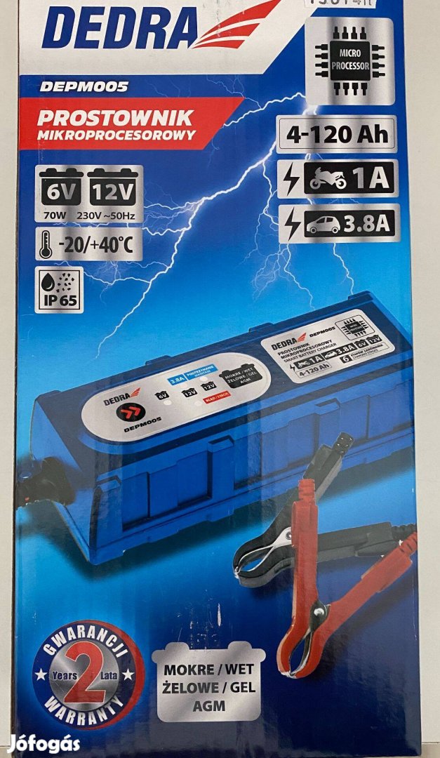 Dedra Depm005 Egyenirányító, Akkumulátortöltő, mikroprocesszoros. 6/12
