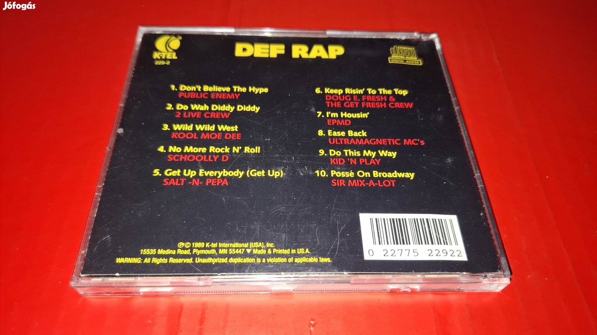 Def Rap Hip-Hop / Funky válogatás Cd 1989 U.S.A.