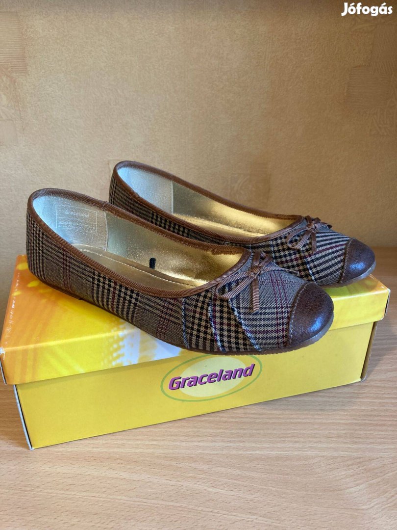 Deichmann Graceland Kockás balerina cipő 38