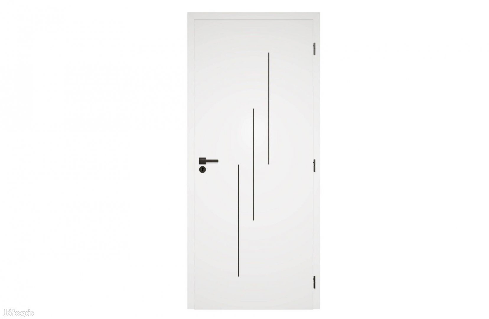 Dekor fóliás fehér ajtó fém intarziával 75-ös méretben